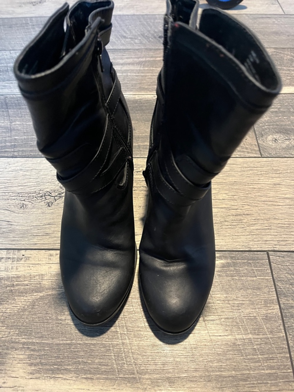 Style & Co. Black Mid-Calf Heeled Buckle Boots - Picture 2 of 6